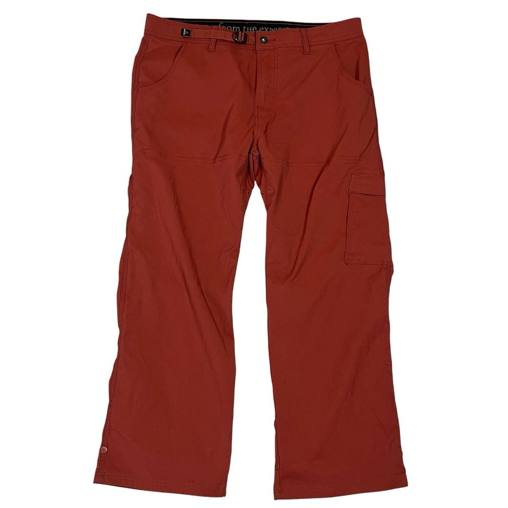 prAna Stretch Zion Roll Up HIking Pants Mens XL (38x28) Belted Cargo Relaxed Fit